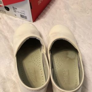 Danita White Patent Leather Clogs